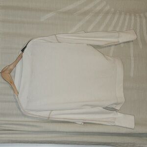 Free People We The Free Ivory Thermal Nikala Zip Shoulder Top Size Xs